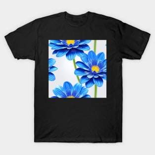 Just a Blue Flower Pattern - Elegant and Sophisticated Design for Home Decor T-Shirt